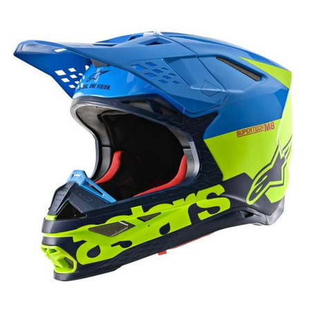 KASK ALPINESTARS SUPERTECH S-M8 RADIUM AQUA/FLUO YELLOW/NAVY M&G