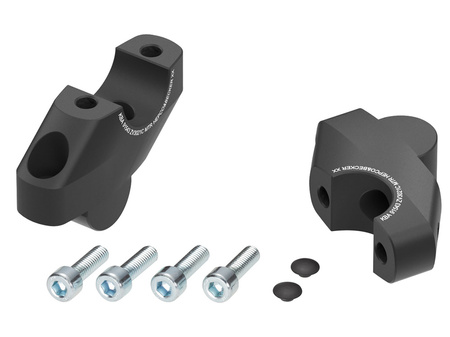 Handlebar riser with offset 30 mm high, 21 mm back, black for Honda CMX 500 Rebel (2017-)