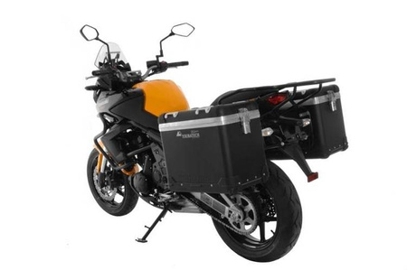 ZEGA Pro aluminium pannier system "And-Black" 45/45 liter with steel rack black for Kawasaki Versys 650 (2010-2014)
