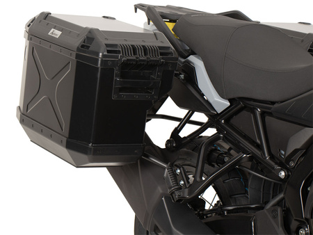 Side carrier cutout black incl. Xplorer black sideboxes for Suzuki V-Strom 800 DE (2023-)