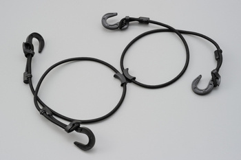 Linka mocująca 1000mmx2 czarna w kształcie X