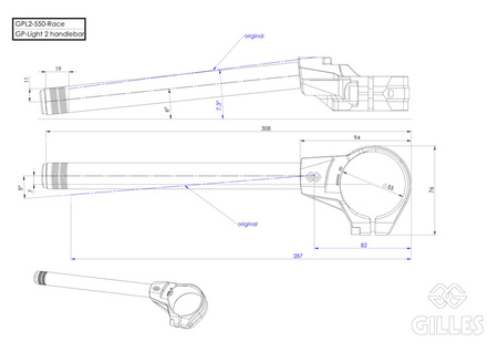 Gilles kierownice GPL2 Race 55mm
