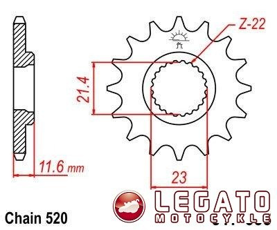 ZĘBATKA NAPĘDOWA JT PRZÓD