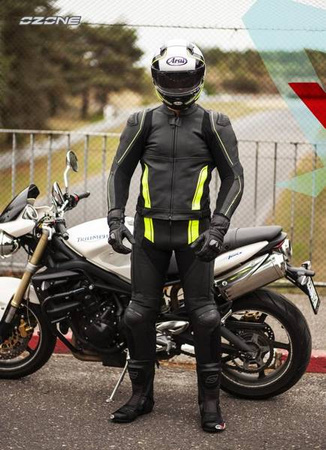 KURTKA SKÓRZANA OZONE VOLT BLACK/WHITE