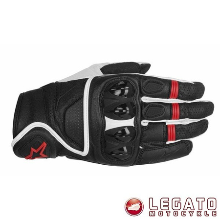 Rękawice Alpinestars CELER skórzane czarno biało czerwone