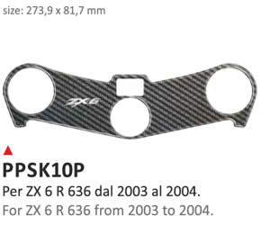 ONEDESIGN Naklejka na półkę kierownicy Kawasaki ZX6R 636 2003/2004