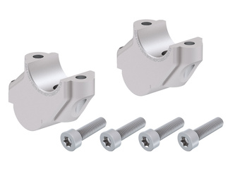 Handlebar riser with offset 30 mm high, 15 mm back, silver for BMW R 1200 GS (2004-2007)