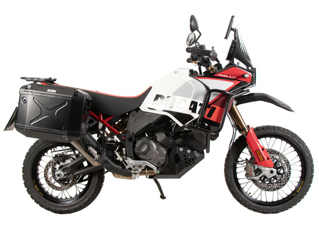 Side carrier cutout black incl. Xplorer black sideboxes for Ducati DesertX Rally (2024-)