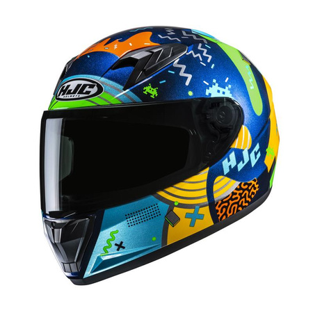KASK MOTOCYKLOWY JUNIOR HJC Y10 MIKA BLUE YELLOW