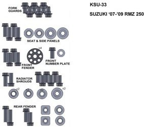 ZESTAW ŚRUB KEITI DO SUZUKI 07-09 RMZ 250