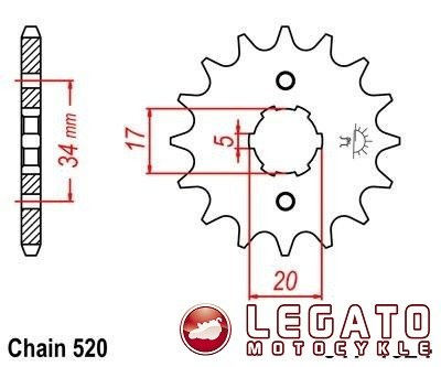 ZĘBATKA NAPĘDOWA JT PRZÓD (520)