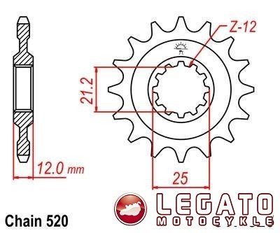 ZĘBATKA NAPĘDOWA JT PRZÓD (520)