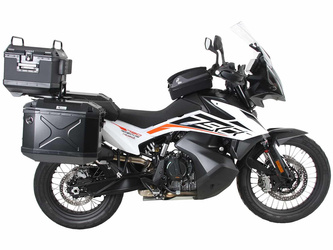 Sidecarrier Cutout stainless steel incl. Xplorer sideboxes black for KTM 790 Adventure/R (2019-2021)