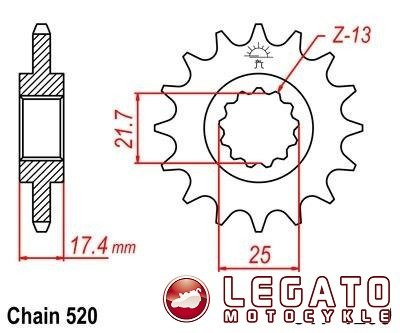 ZĘBATKA NAPĘDOWA JT PRZÓD (520)