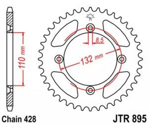 ZĘBATKA TYLNA STALOWA JT R895-46, 46Z, ROZMIAR 428