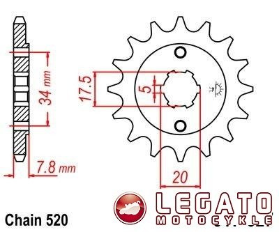 ZĘBATKA NAPĘDOWA JT PRZÓD (520)