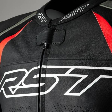 KURTKA SKÓRZANA RST TRACTECH EVO 4 CE BLACK/GREY/FLO RED