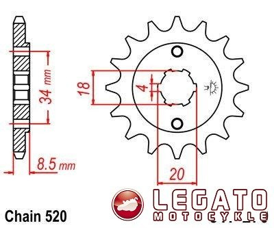 ZĘBATKA NAPĘDOWA JT PRZÓD