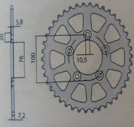 ZĘBATKA TYLNA SUNSTAR SUNR5-4216-46