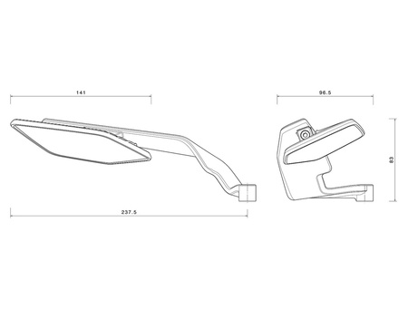 Rizoma Lusterka Stealth Naked Max Grafitowe do motocykli typu Naked