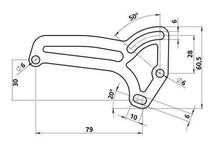 90187 Boczny uchwyt tablicy rejestracyjnej do skuterów z silnikiem Piaggio