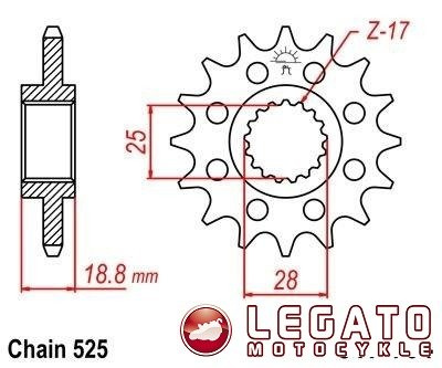 ZĘBATKA NAPĘDOWA JT PRZÓD (525)