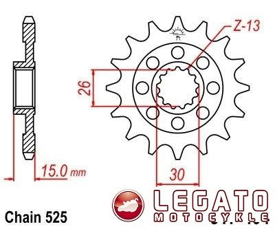 ZĘBATKA NAPĘDOWA JT PRZÓD (525)