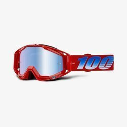 100 PROCENT WYPRZEDAŻ GOGLE MODEL RACECRAFT KURIAKIN KOLOR CZERWONY SZYBKA NIEBIESKIE LUSTRO