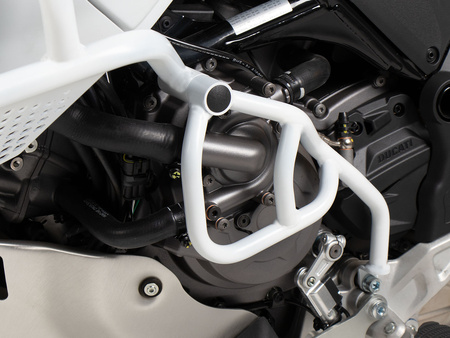 Additional crash bar white, one-sided for Ducati DesertX (2022-)