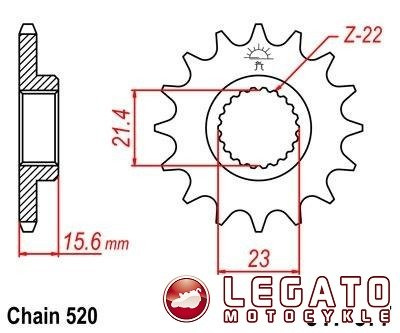 ZĘBATKA NAPĘDOWA JT PRZÓD (520)