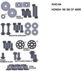 ZESTAW ŚRUB KEITI DO HONDY 05-08 CRF 450R