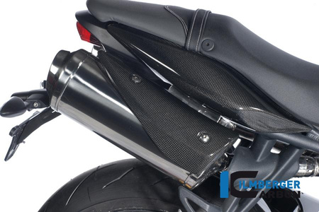 Ochrona wydechu prawa carbon do motocykla Triumph Street Triple 675 Einzelstcke Triumph - ILMBERGER AHR.004.TRSTR.k