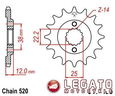 ZĘBATKA NAPĘDOWA JT PRZÓD