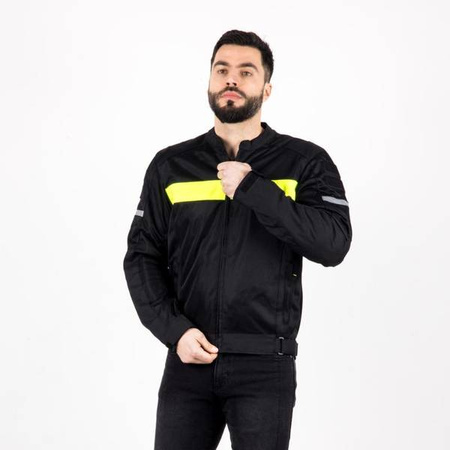 KURTKA TEKSTYLNA OZONE DART BLACK/FLUO YELLOW (PLUS SIZE)