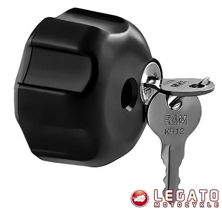 Gałka zabezpieczająca zamykana kluczykiem, dedykowana do ramion RAM Mount rozmiar "B"