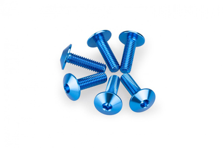 Anodyzowane śrubki PUIG do szyb i owiewek (M6x20, 6 szt.) Niebieski (A) 21764A