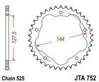 ZĘBATKA NAPĘDOWA JT ALU TYŁ (525)