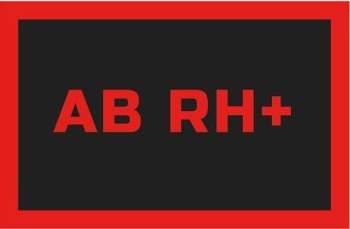 Odznaka Na Rzep Rebelhorn Grupa Krwi Ab Rh+ Black/Red 50X80MM