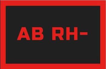 Odznaka Na Rzep Rebelhorn Grupa Krwi Ab Rh- Black/Red 50X80MM
