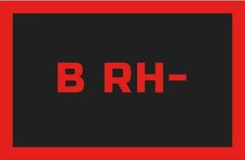 Odznaka Na Rzep Rebelhorn Grupa Krwi B Rh- Black/Red 50X80MM