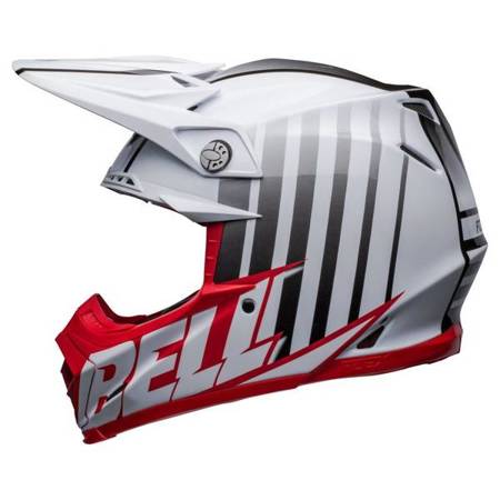 KASK BELL MOTO-9S FLEX SPRINT MATTE/GLOSS WHITE/RED