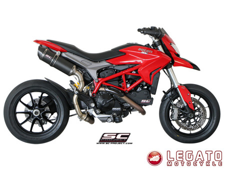Tłumik końcowy SC Project OVAL High Black Stainless Steel Ducati Hypermotard 821 2013-2016