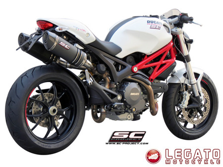 Tłumiki końcowe SC Project OVAL Black Stainless Steel Ducati Monster 1100 / S / 796 / 696
