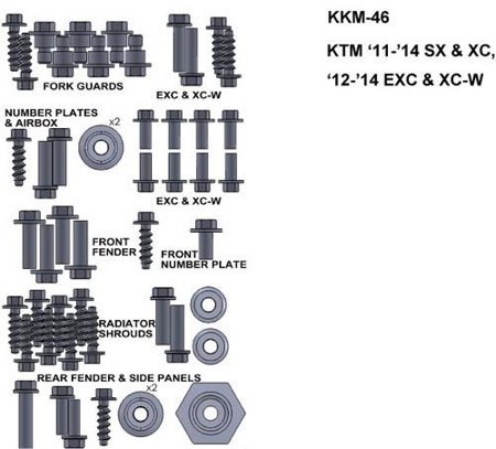 ZESTAW ŚRUB KEITI DO KTM11-14 SX & XC 12-14 EXC & XC-W